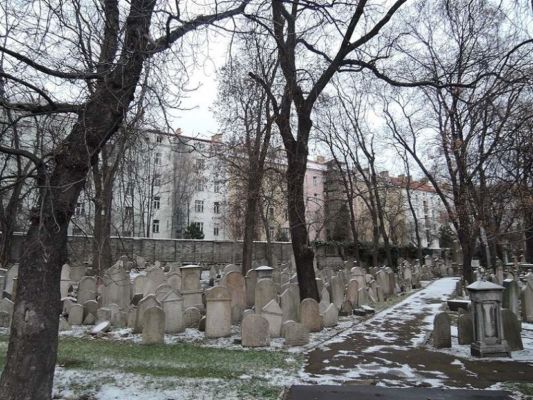 Starý židovský hřbitov na Olšanech v Mahlerových sadech