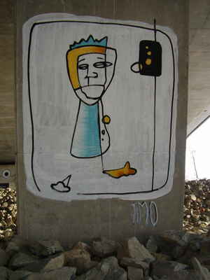 bez názvu (maska) - pilíř mostu (beton), silnice I/23 přes Svratku - Riviéra