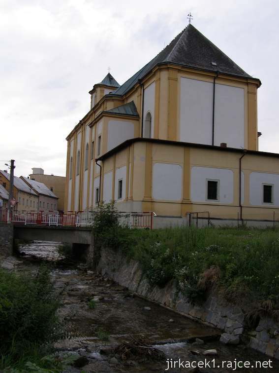 Bílá Voda - klášter Piaristů s kostelem Navštívení Panny Marie a potok Bílá Voda